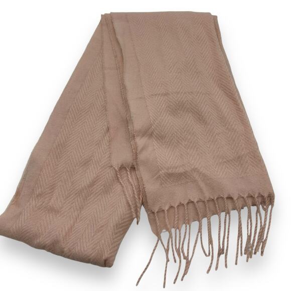 NEW Style & Co Light Pink Fringe Scarf Oblong Rectangle Solid Knit Warm & Cozy - Picture 4 of 14